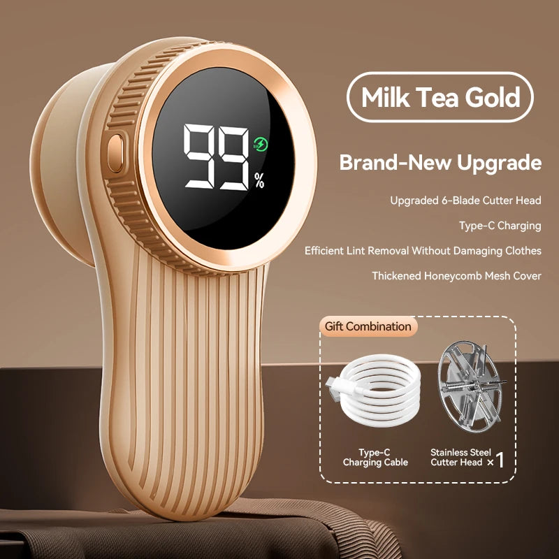 Portable Electric Lint Remover – Rechargeable Fabric Shaver with LED Display