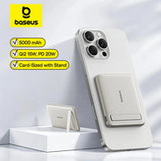 Baseus 5000mAh Magnetic Power Bank – Wireless & PD Fast Charging with Kickstand