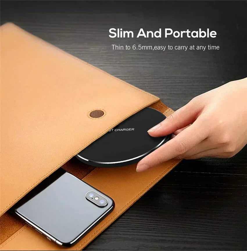 Wireless Charging Pad Fast Wireless Charger Compatible for iPhone 17 Pro 16 15 14 13 12 SE XS Max XR AirPods for Samsung Galaxy