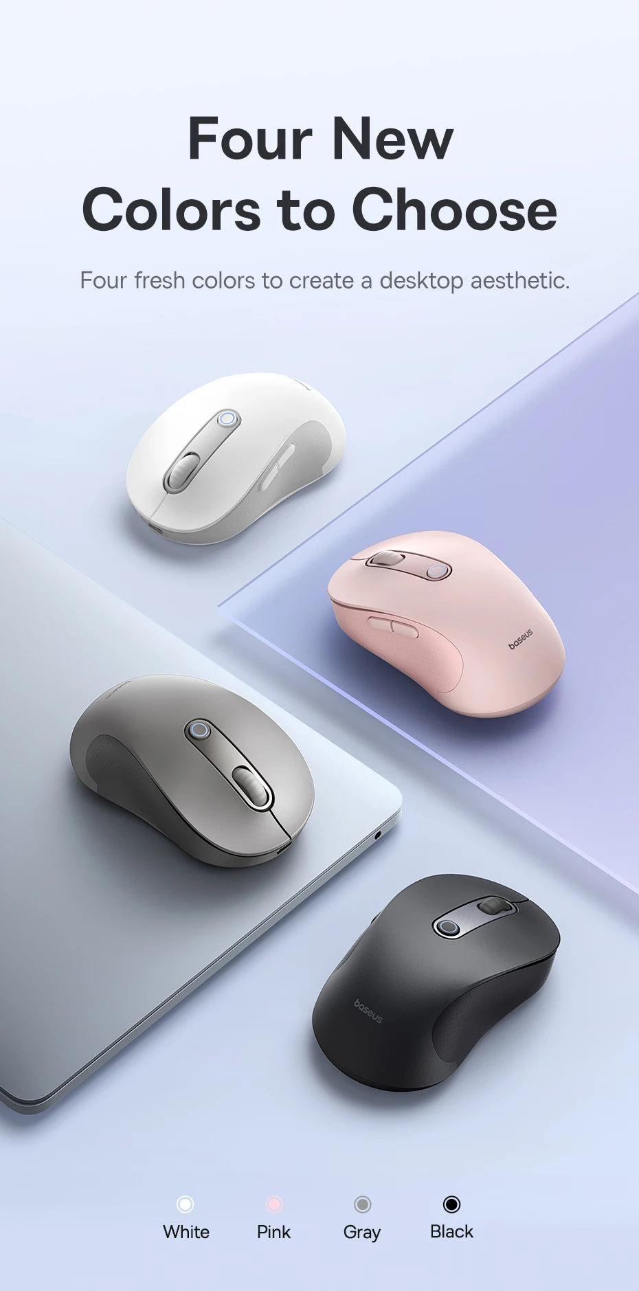 Baseus Wireless Rechargeable Mouse – Ergonomic & Bluetooth