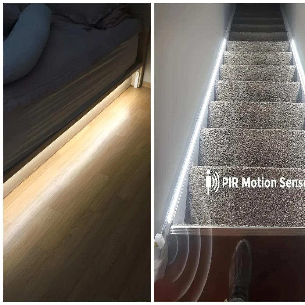 Motion Sensor LED Light Strip – Battery Powered COB Strip for Indoor Lighting