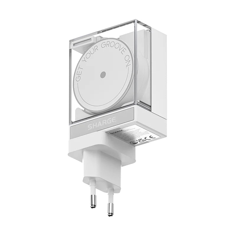 SHARGE Retractable 65W USB C Charger GaN Power 2 Devices PD Fast Charging for MacBook Pro/Air, iPhone 16,Pixel Book