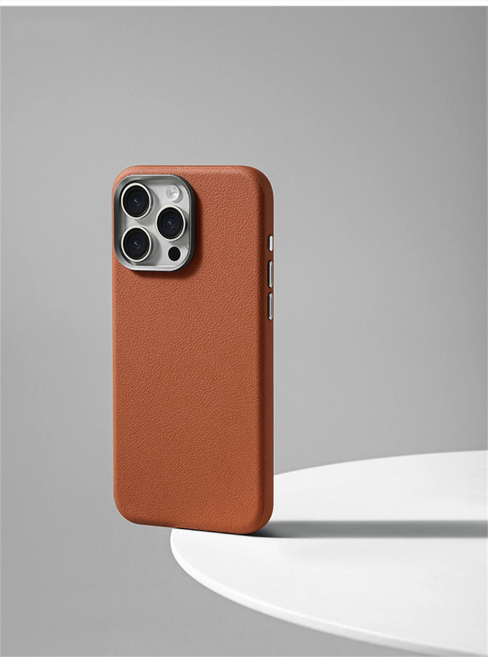 Luxury Business Metal Camera PU Leather Magnetic Case for iPhone 15–17 Series – MagSafe Wireless Protective Cover