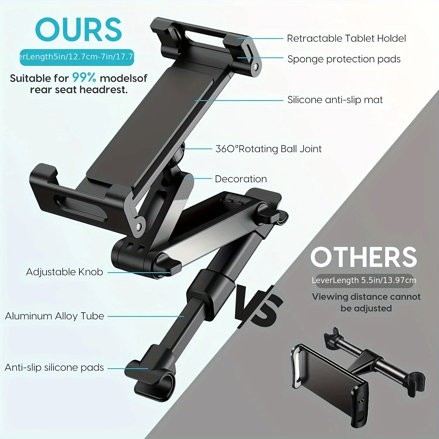 Car Headrest Tablet Holder – iPad & Universal Devices
