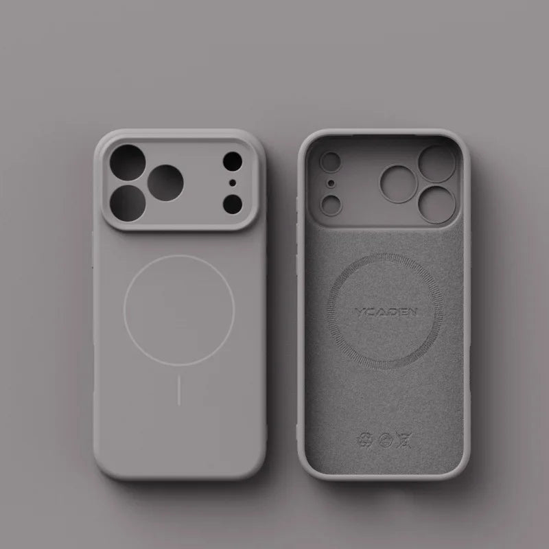 Liquid Silicone MagSafe iPhone Case – Matte Cover (iPhone 14–17 Series)
