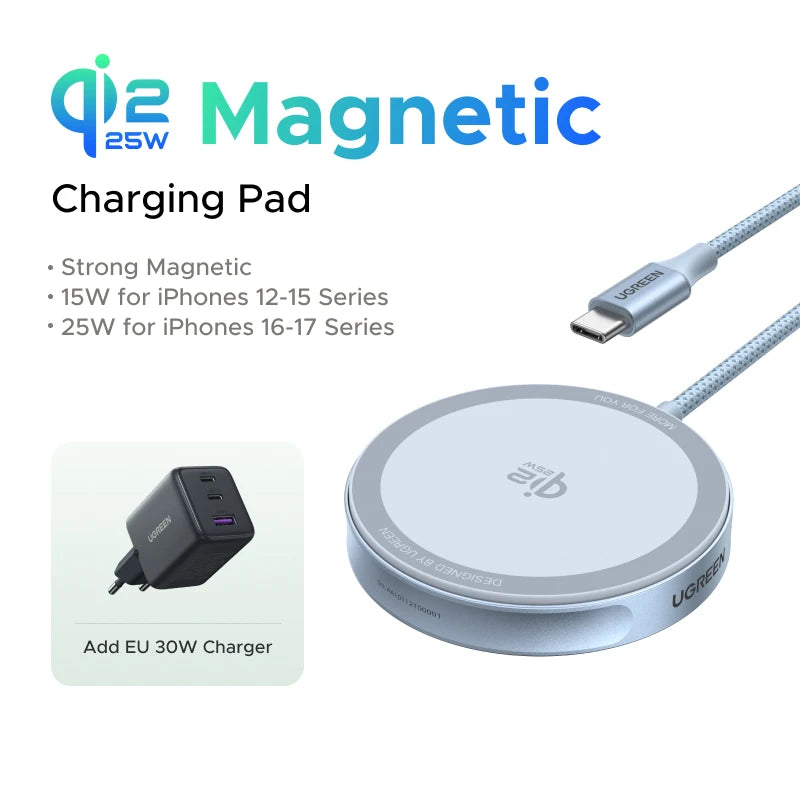 UGREEN Magflow Fast Wireless Charging Pad – Qi2 Certified