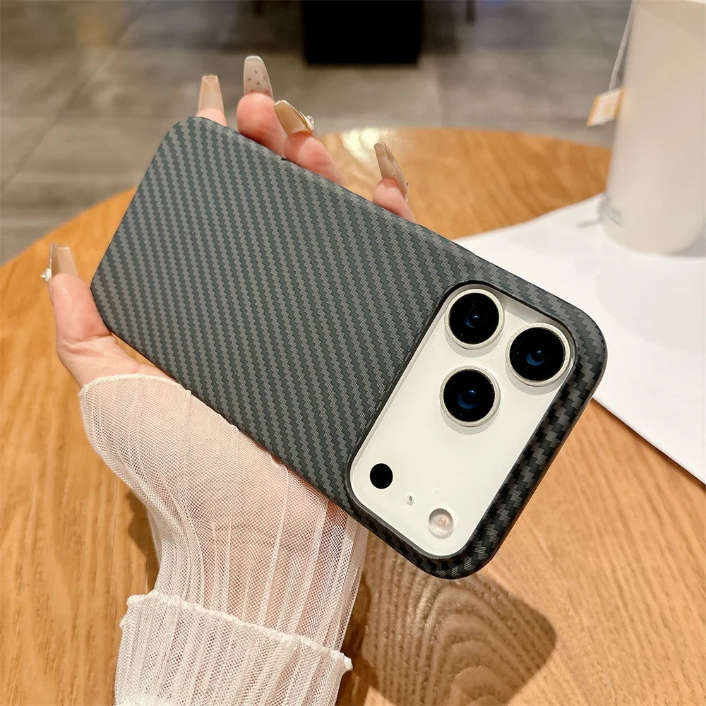 Magnetic Kevlar Carbon Fiber iPhone Case – Slim & Protective