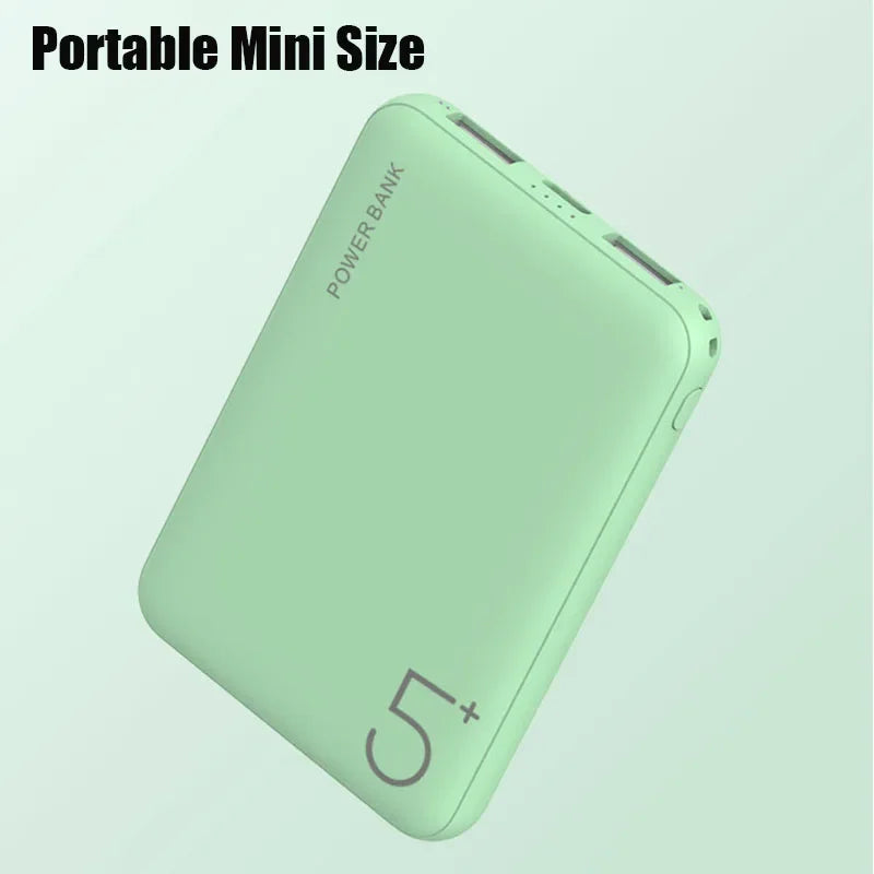 Portable 5000mAh Power Bank – Fast Charge Dual USB-C for Phones