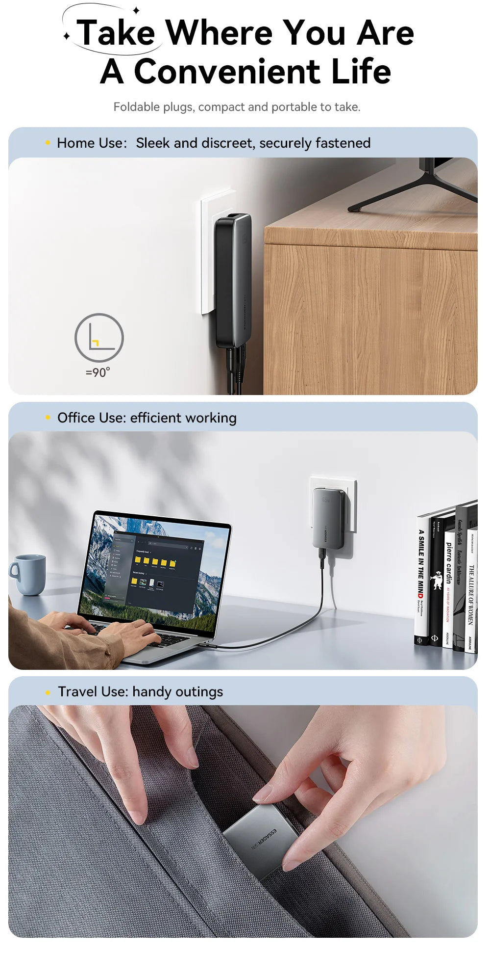 Essager 65W GaN Charger USB Type C Quick Charge 3.0 Fast Charger for iPhone 16 15 Xiaomi Samsung ipad Macbook Tablet PD Charger