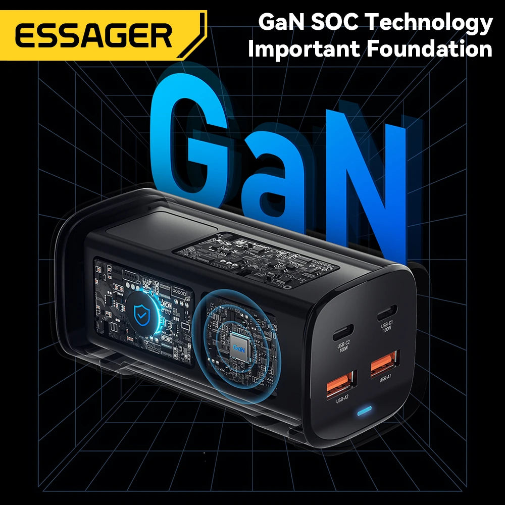 Essager PD & QC 100W USB-C Charger for Laptop & Phone