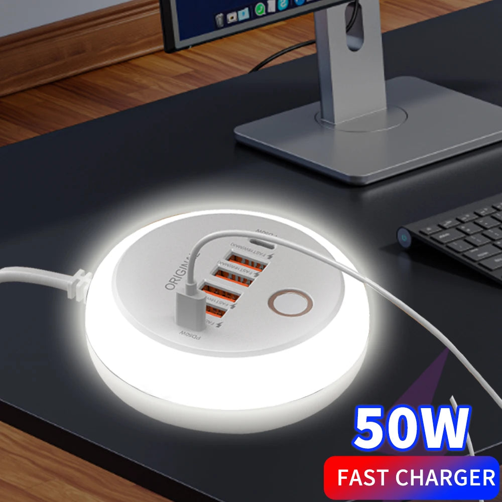 50W USB Multi-Port Charger – Quick Charge for Phones