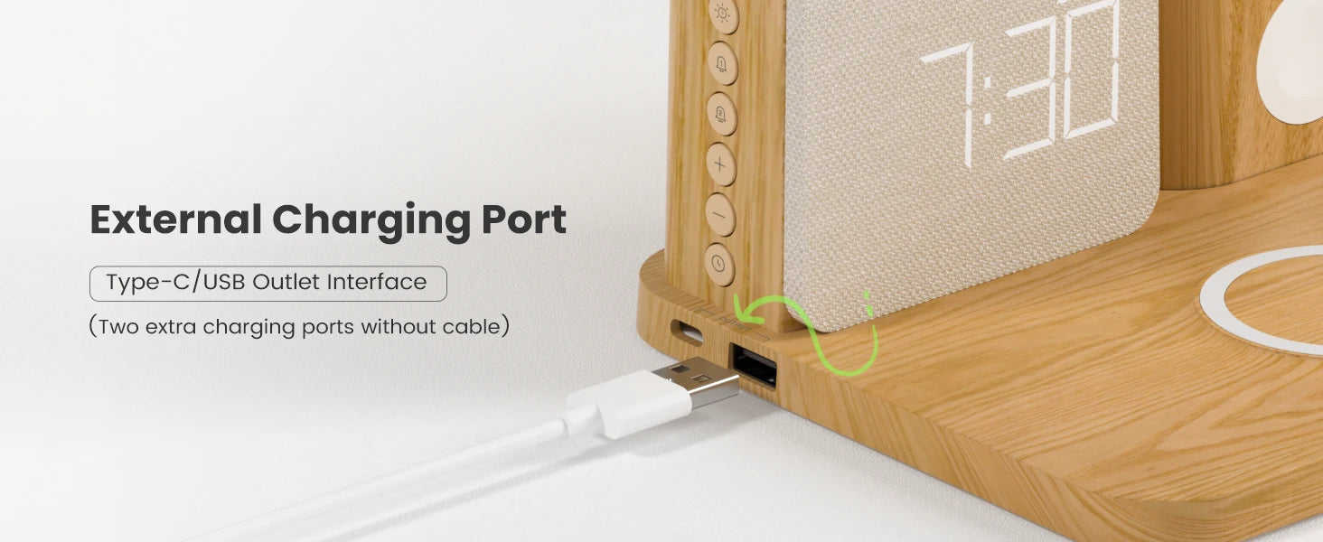 7-in-1 MagSafe Wireless Charger – Alarm & Night Light