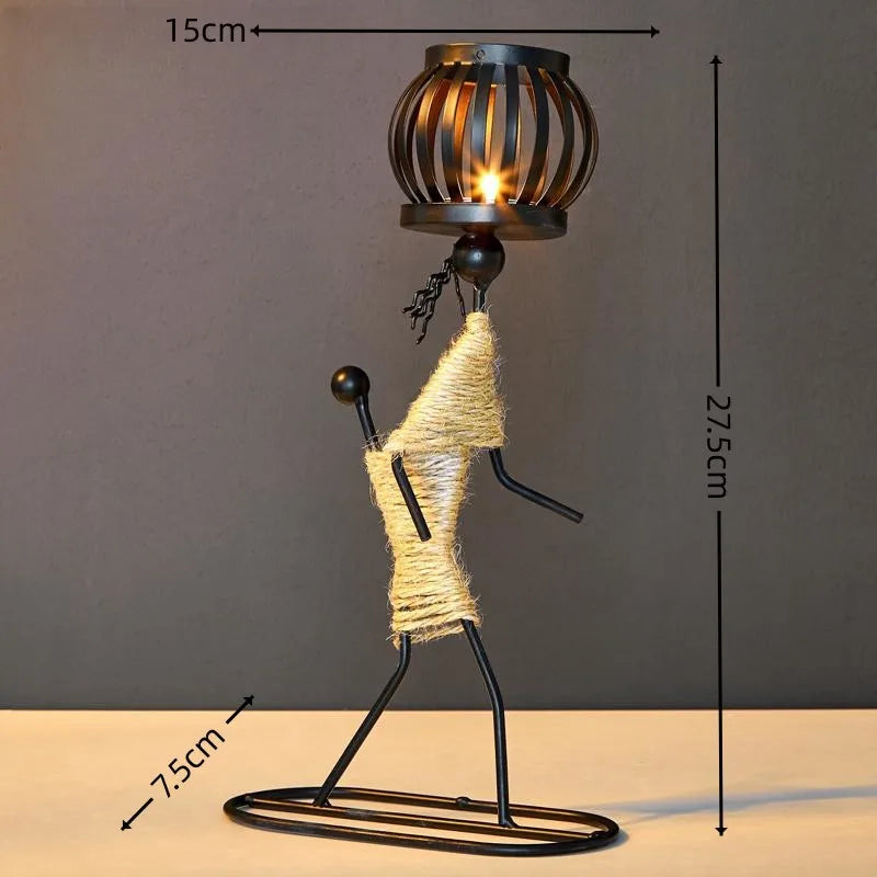 Metal Candlestick Figurine – Nordic Home Decor