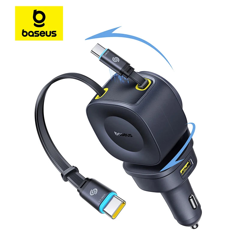 Baseus 4-Port USB-C Car Charger – PD Fast Charge