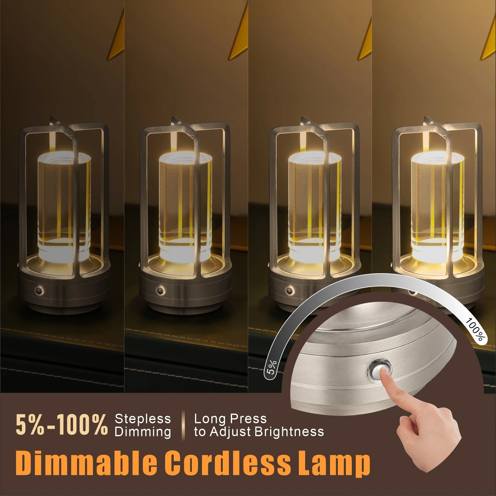 GGbingo Portable Cordless LED Table Lamp – Rechargeable Ambient Night Light