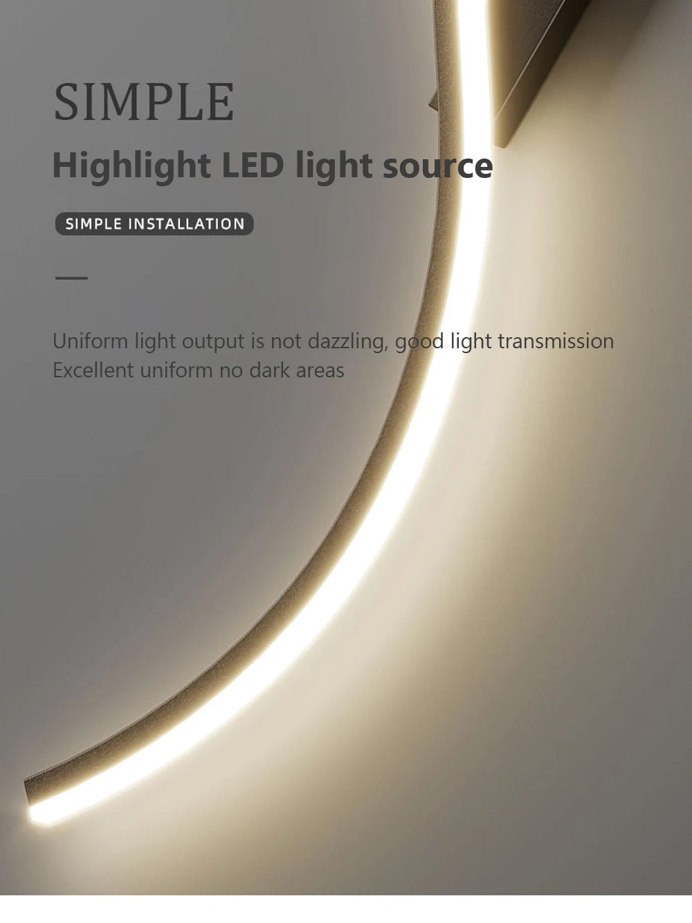 Modern Minimalist Wall Lamp – LED Strip for Home