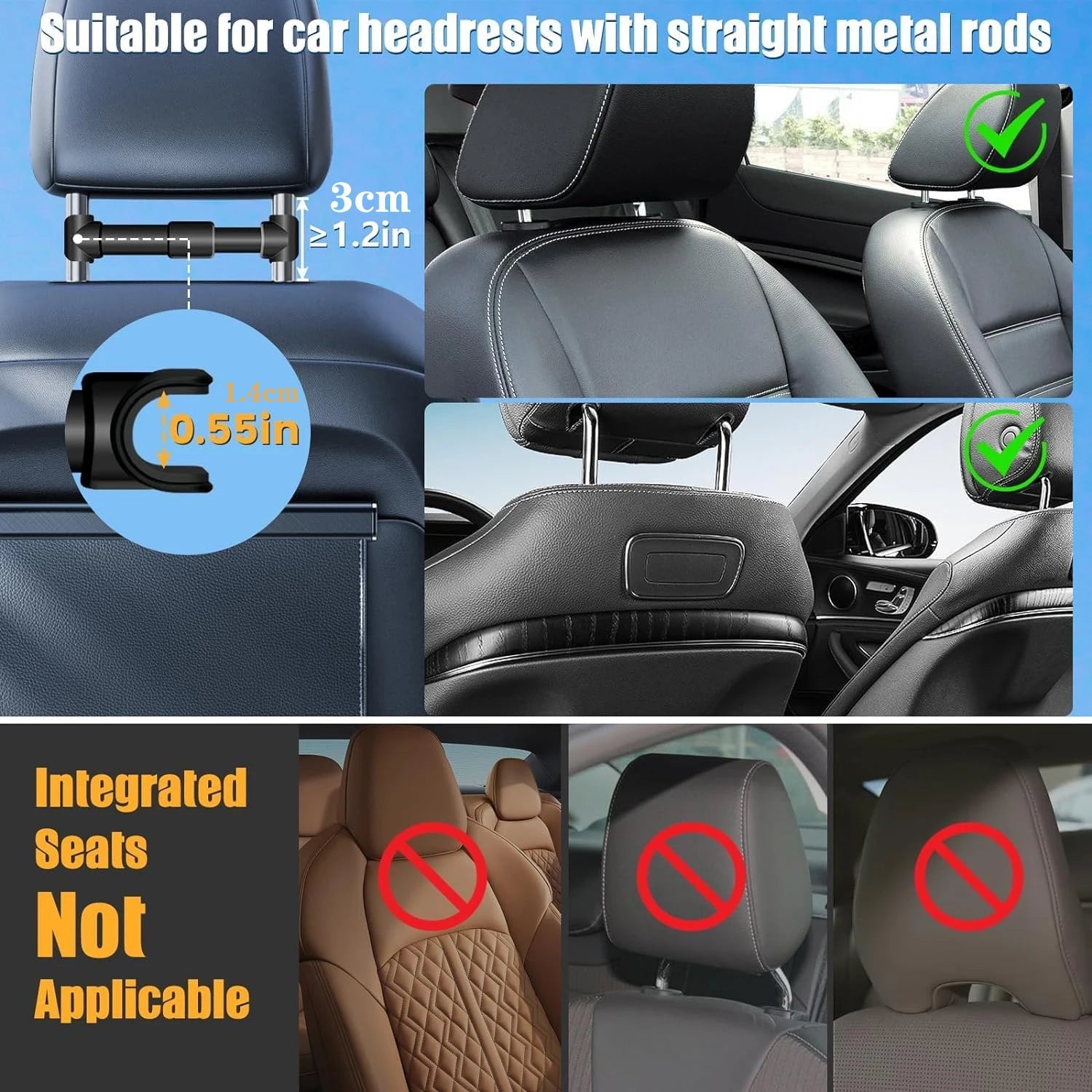 Car Headrest Tablet Holder – iPad & Universal Devices
