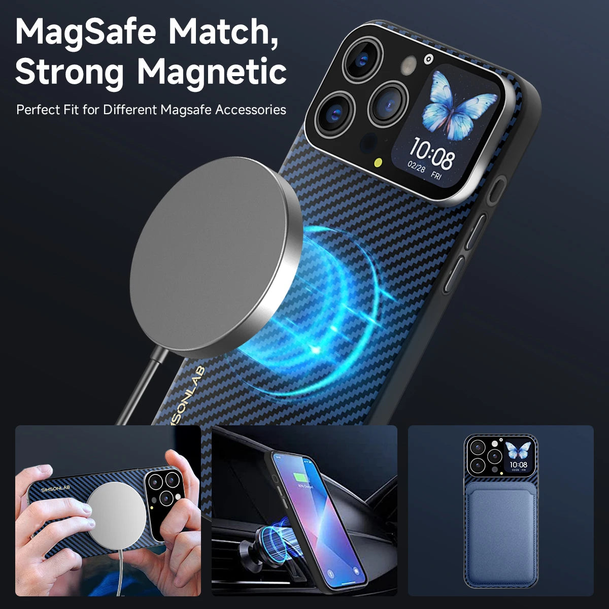 Smart Window Display Phone Case for iPhone 13–16 Series – Custom Video & Music Control