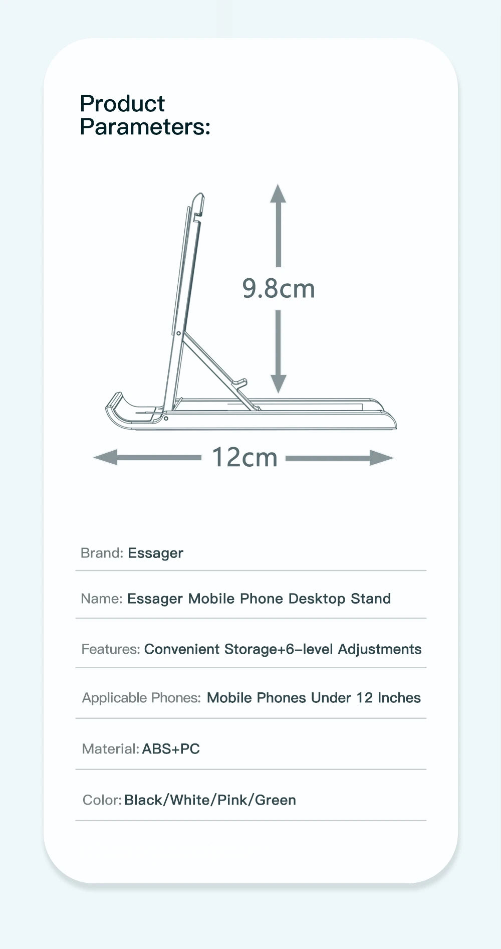 Essager Universal Desktop Mobile Phone Holder Stand For iphone14 13 Pro Max iPad Xiaomi Foldable Desk Bracket Portable Stand New