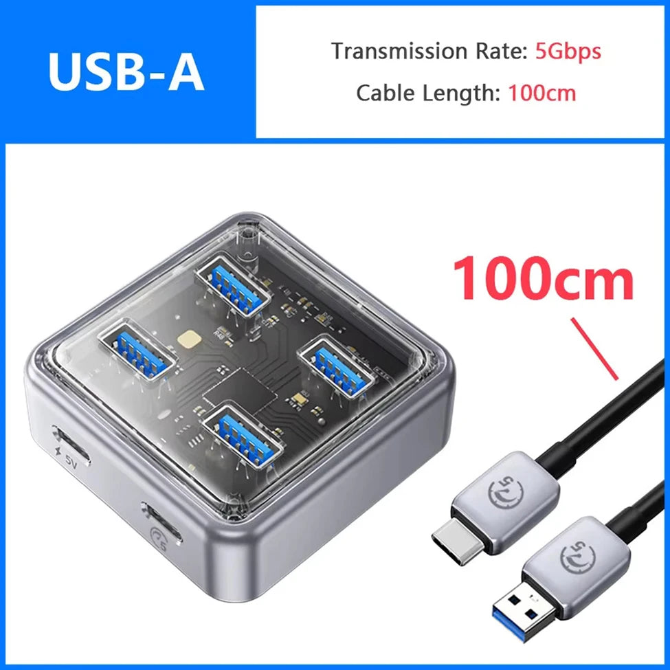 ORICO 10Gbps USB 3.2 Hub – 4-Port High-Speed Type-C Docking Station