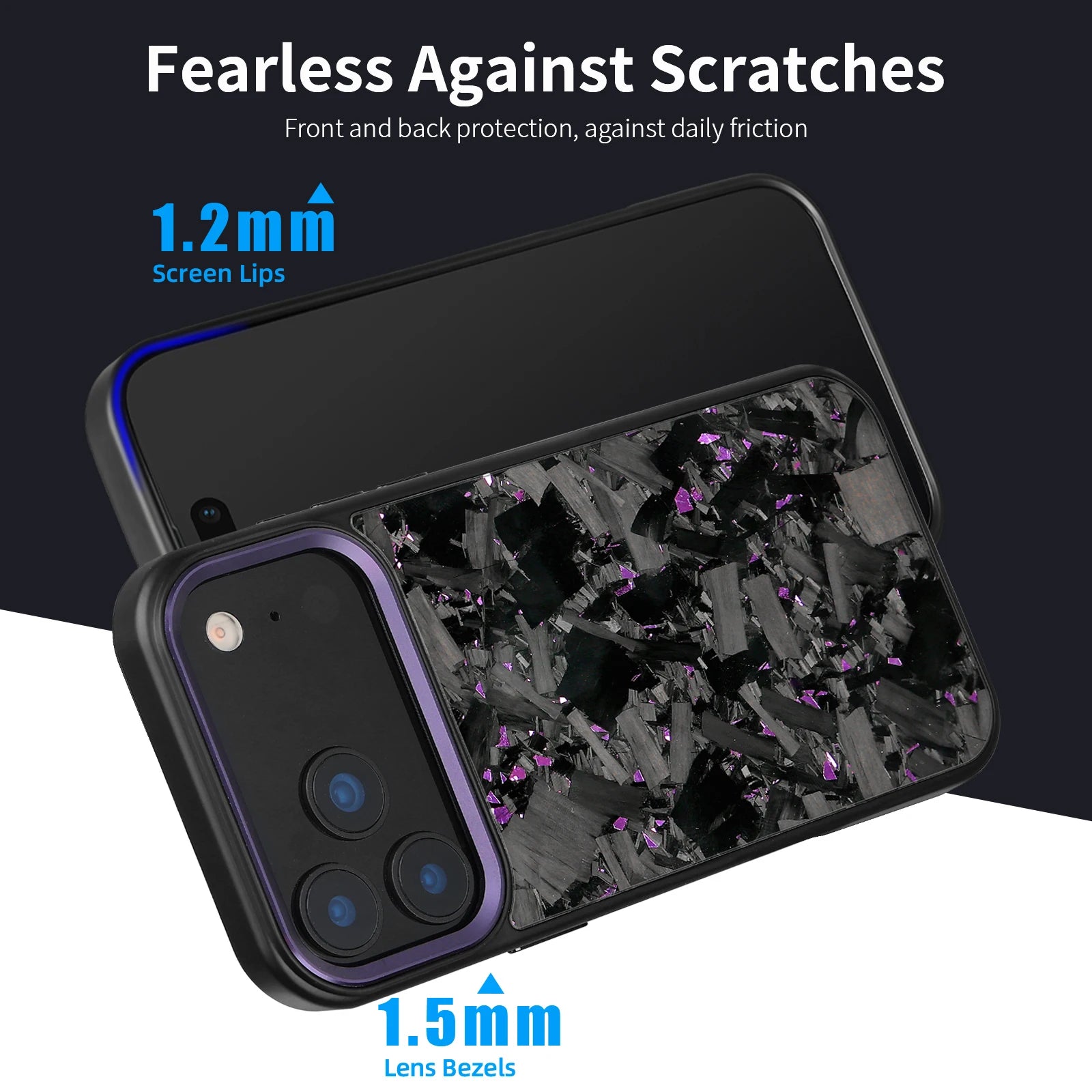Forged Carbon Fiber Case for iPhone 17 17Air 17Pro 17 Pro Max with Magsafe and Metal Camera Lens /Buttons Anti-drop Phone Cover