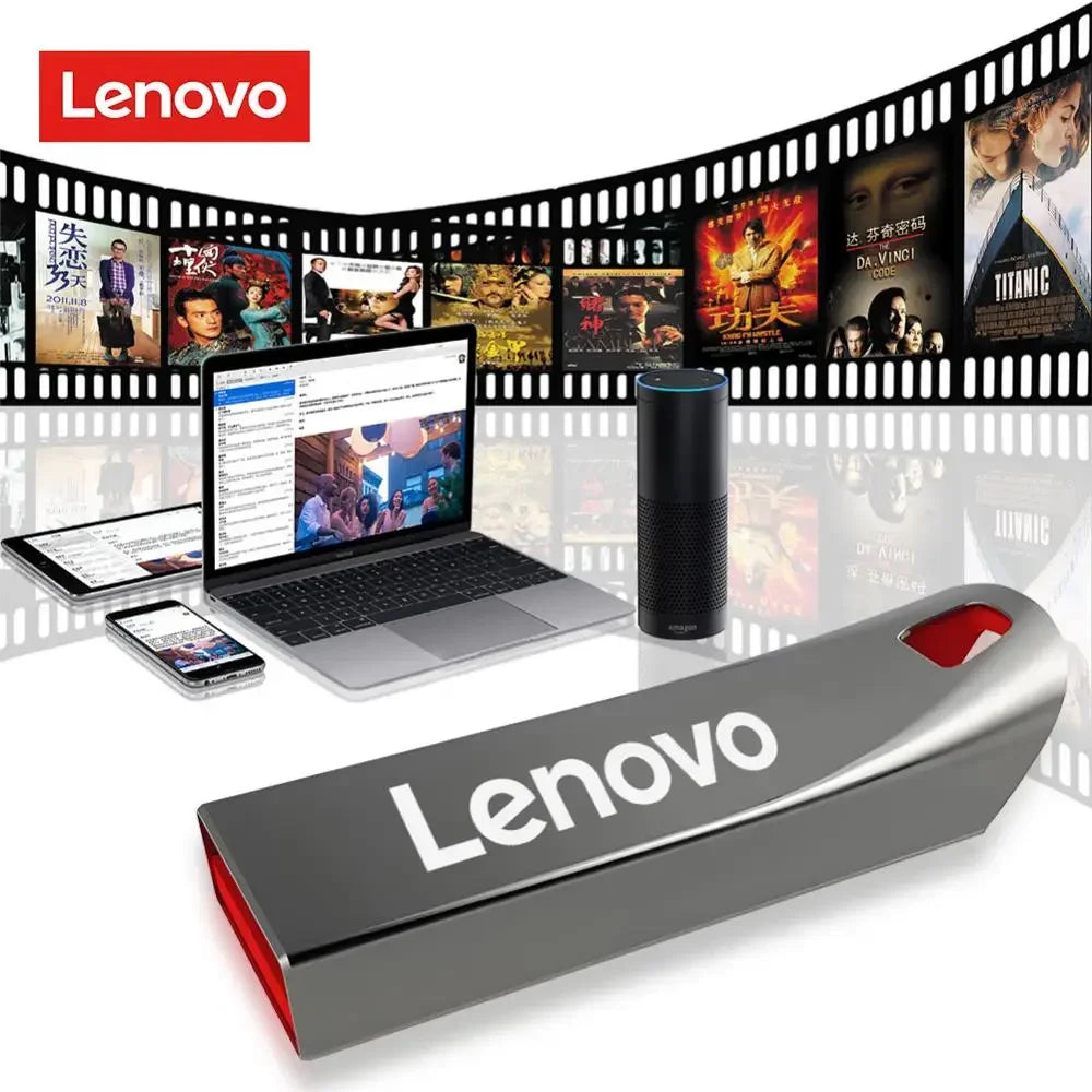 Lenovo USB 3.0 Flash Drive – 2TB/1TB/512GB Waterproof Metal Storage