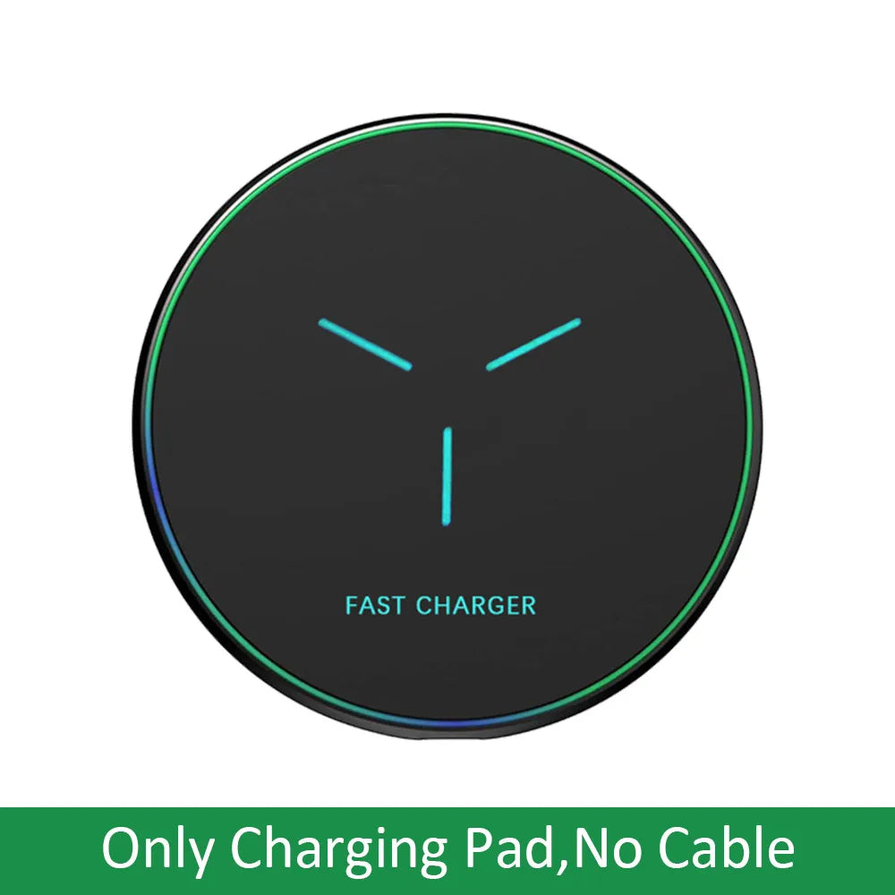 Wireless Charging Pad Fast Wireless Charger Compatible for iPhone 17 Pro 16 15 14 13 12 SE XS Max XR AirPods for Samsung Galaxy