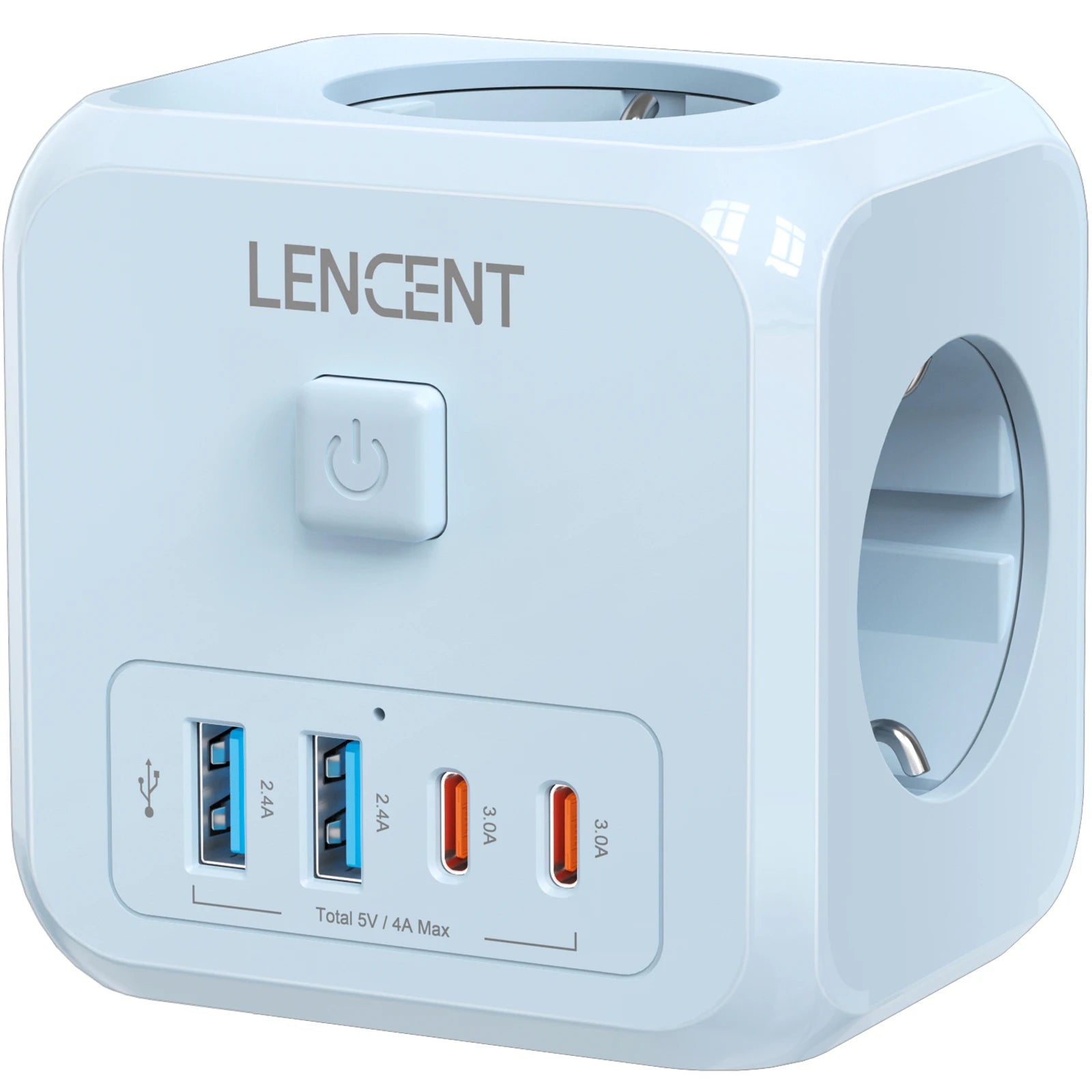 LENCENT EU Power Strip – 7-in-1 Socket with USB & USB-C Charging