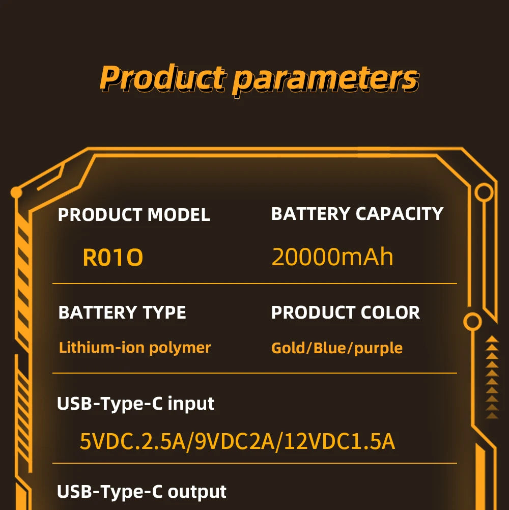 20000mAh 66W Fast Charge Power Bank – for iPhone, Xiaomi & Samsung