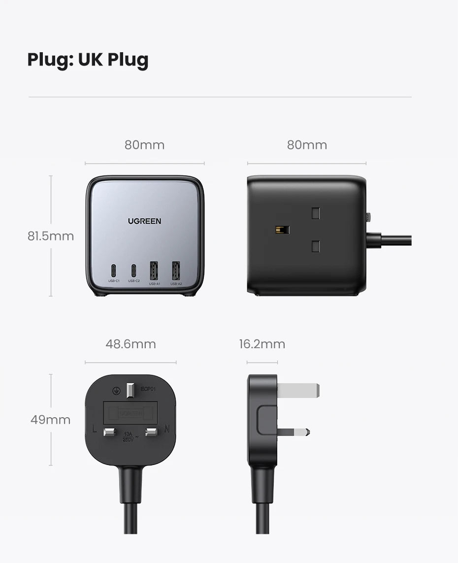 UGREEN USB-C Charging Station – 65W GaN for Laptop & Phone