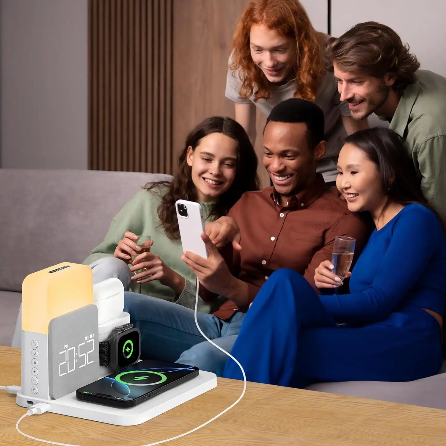 7-in-1 MagSafe Wireless Charger – Alarm & Night Light