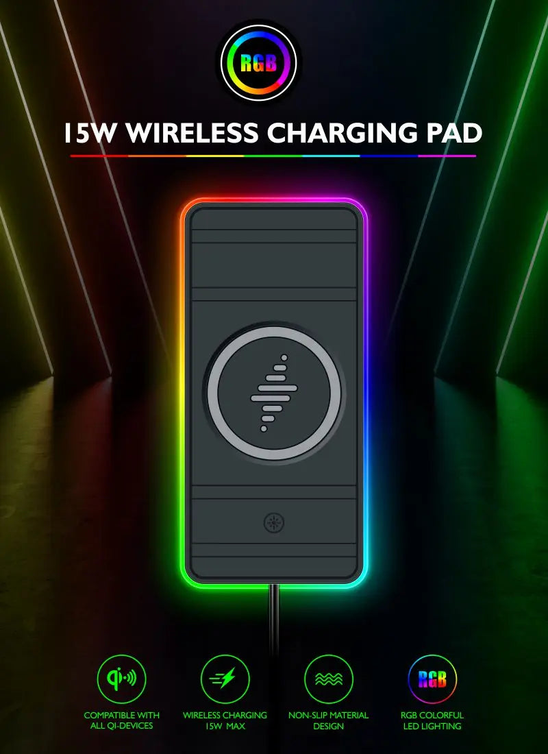 Silicone Car Wireless Charger – 15W, Non-Slip Pad