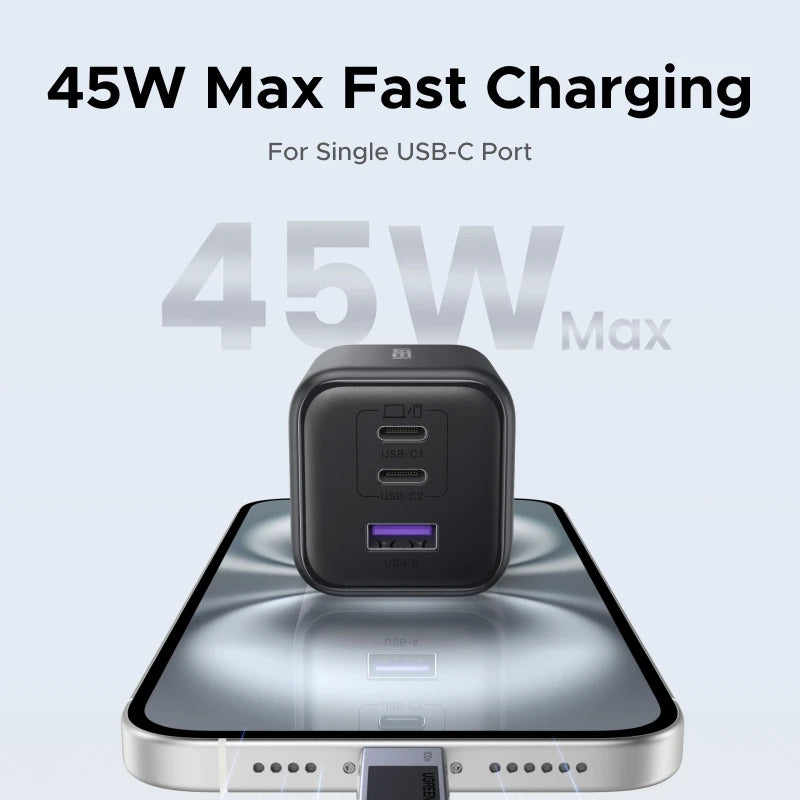 UGREEN 45W GaN USB-C Charger – PD3.0 PPS Fast Charging