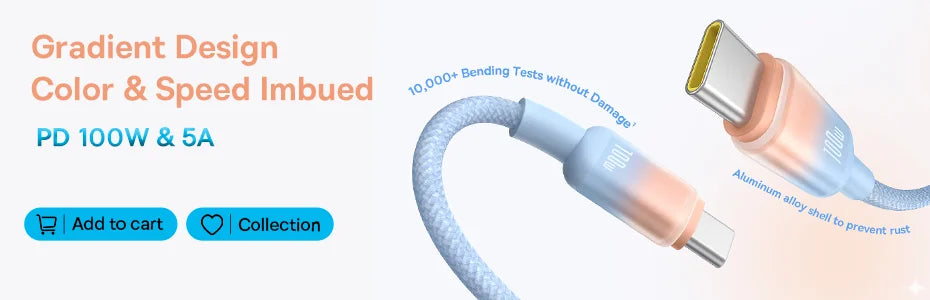 Baseus 100W USB-C Fast Charging Cable – MacBook & iPhone