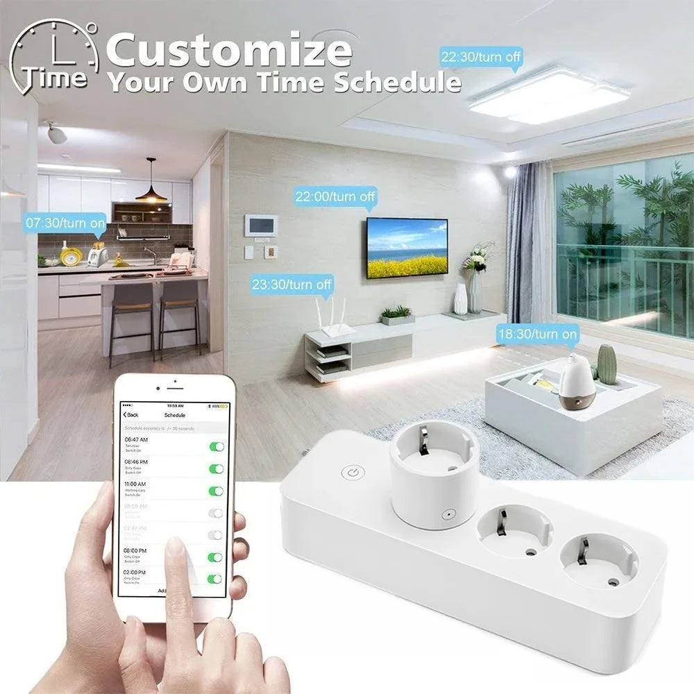Zigbee Smart Power Strip – 1- 4 AC Outlets & 4 USB Charging Ports