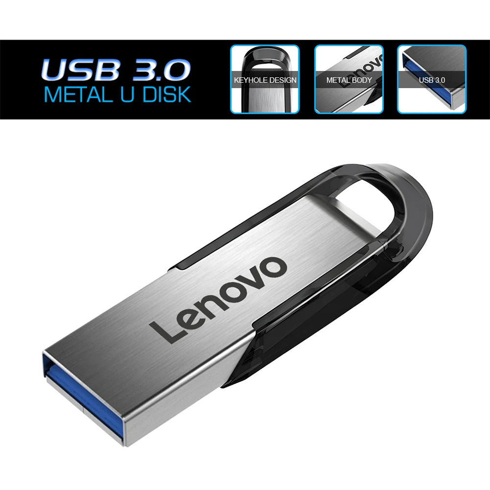 Lenovo 2TB/1TB/512GB USB 3.0 Flash Drive – Waterproof Metal Storage