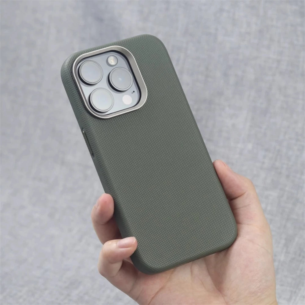 Premium Leather & Alloy iPhone Case – MagSafe Ready