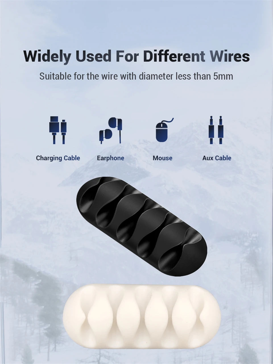 Silicone USB Cable Organizer Clip – Adhesive Cord Holder for Desk & Home