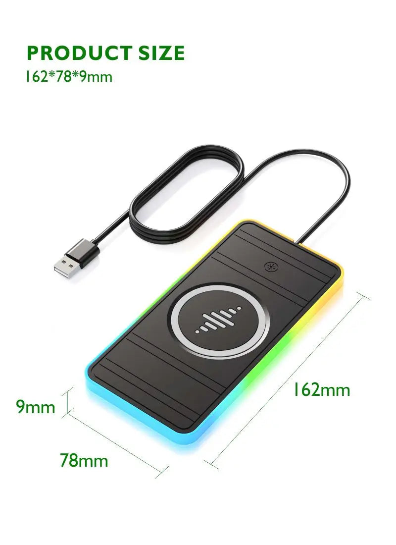 Silicone Car Wireless Charger – 15W, Non-Slip Pad
