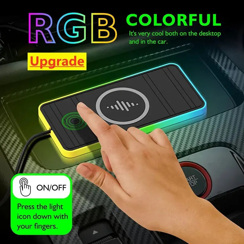 Silicone Car Wireless Charger – 15W, Non-Slip Pad