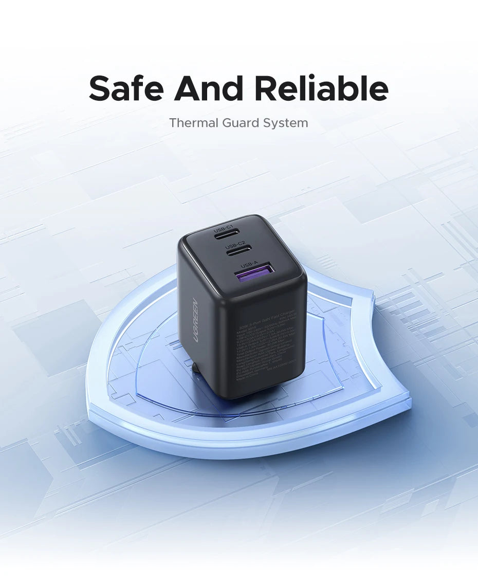 UGREEN 30W GaN USB-C Charger – PD 3.0 & QC4.0 for iPhone & Android