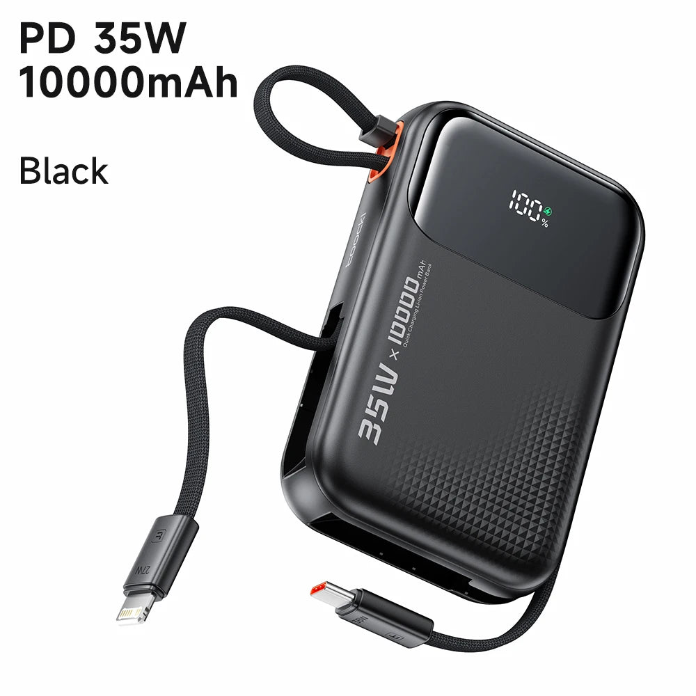 35W Portable Power Bank with Built-in Cable – QC PD 3.0 Fast Charge