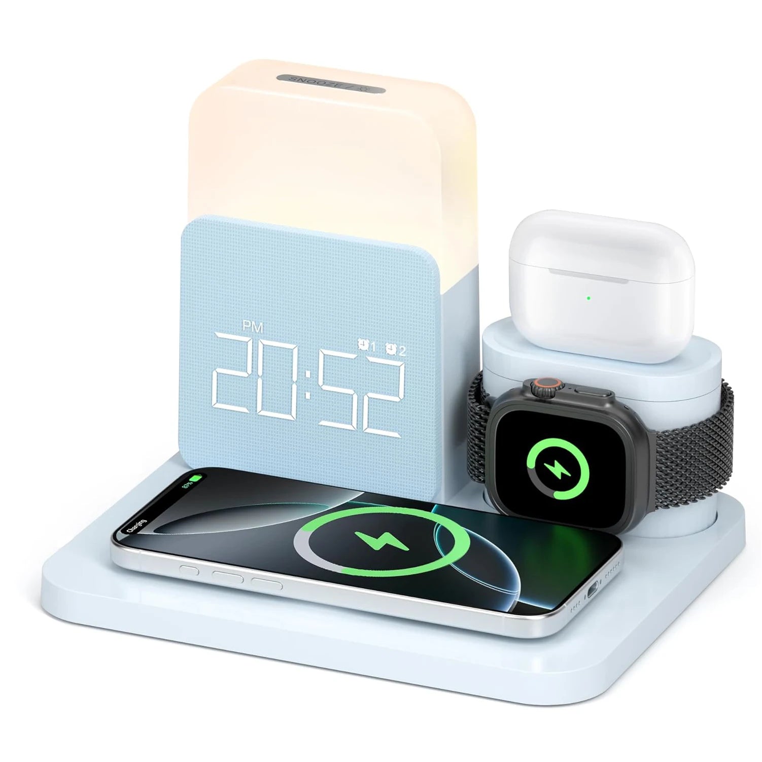 7-in-1 MagSafe Wireless Charger – Alarm & Night Light