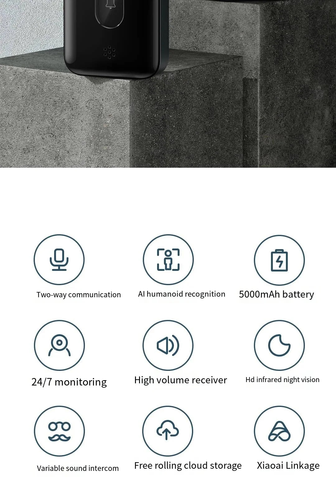Xiaomi Doorbell 3 – Smart Video Doorbell with 2K HD & Long Battery Life