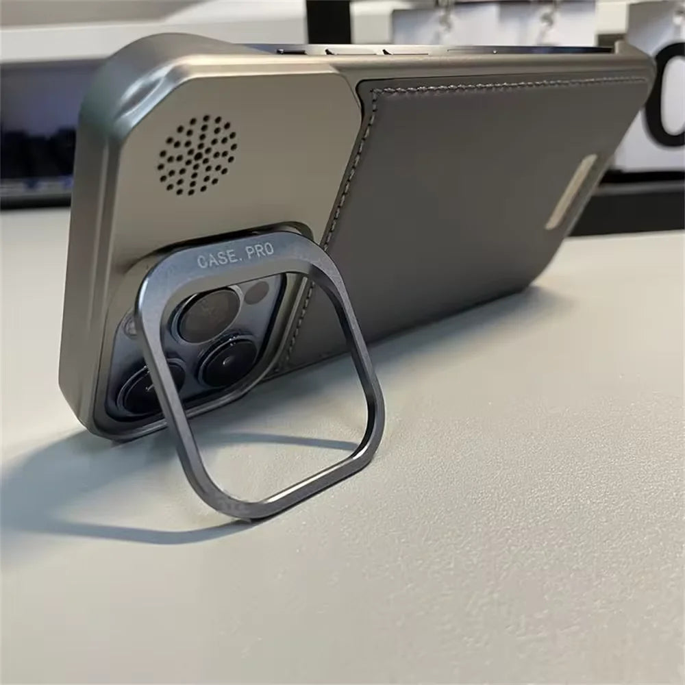 Metal Lens Holder Frameless Anti-Leather Magnetic Diffuser Phone Case for IPhone 13 12 Pro Max 15 14 16 Plus Drop Resistant Case