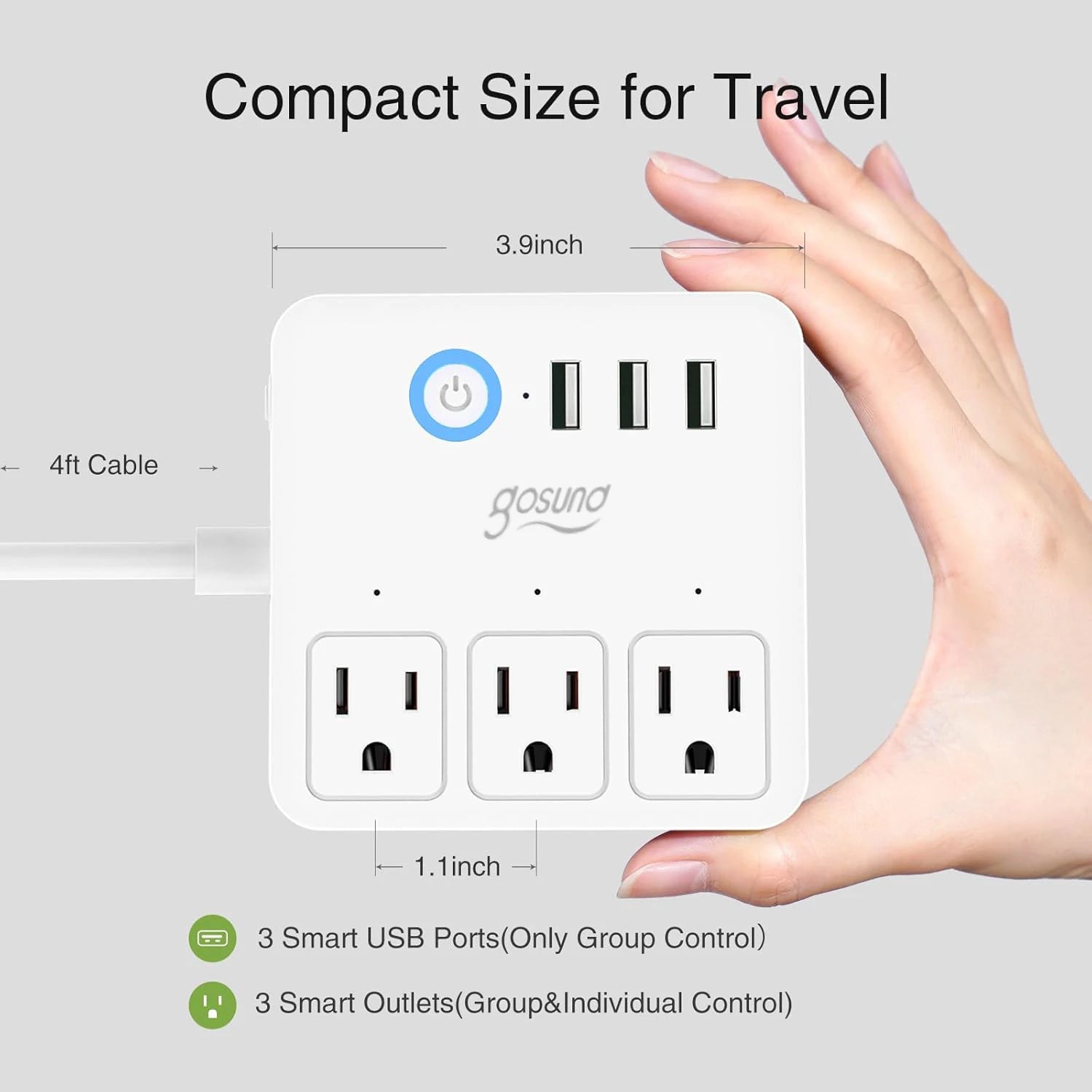 Wireless Smart Power Strip – Surge Protector with USB for Home & Office