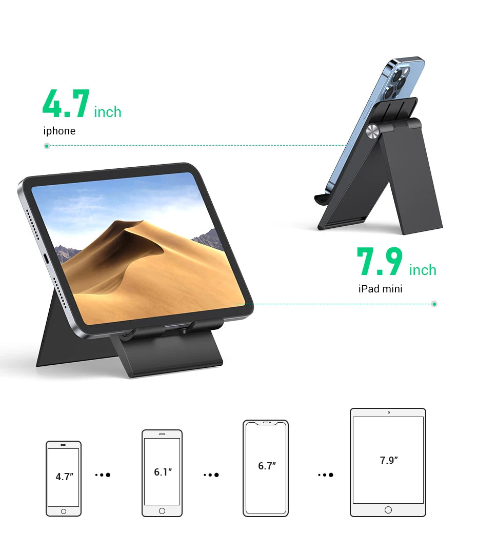 UGREEN Foldable Phone Stand – Desk Holder for iPhone & Mobile Devices