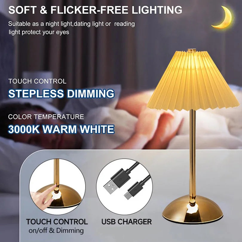 Atmosphere LED Table Lamp – USB Rechargeable Night Light for Bedroom