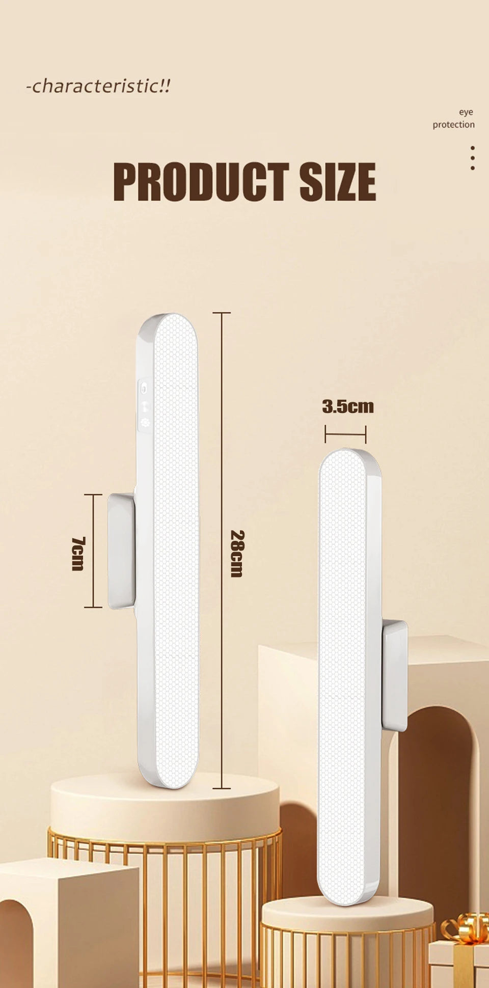 Magnetic LED Table Lamp – USB Rechargeable, 3 Color Dimmable Reading Light