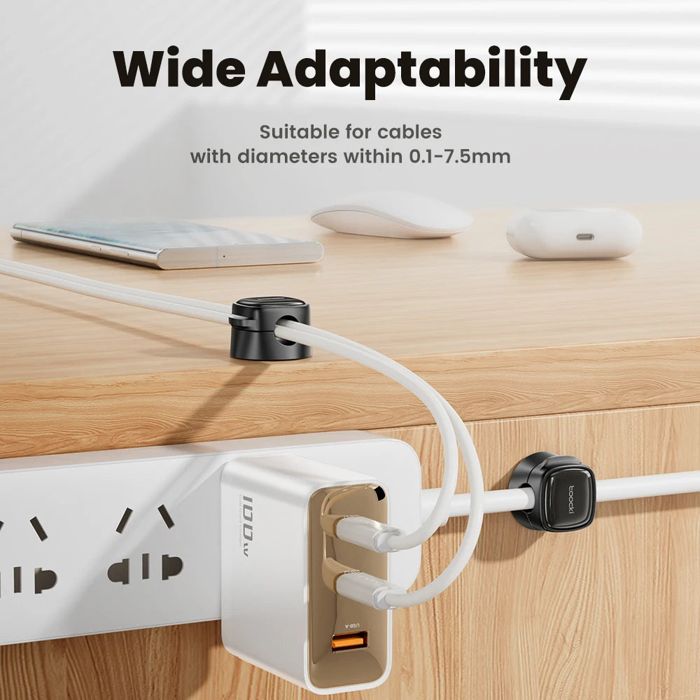 Toocki Magnetic Cable Clips – Desk Wire Management Organizer